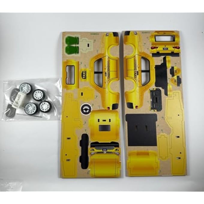 3D WOODEN TAXI PUZZLE  DIY MINI VEHICLE MODEL KIT WITH PULL-BACK ACTION | 22-PIECE BUILD & PLAY TOY FOR KIDS & ADULTS | STEM LEARNING, ECO-FRIENDLY WOOD | NO TOOLS NEEDED | AGE 6+ - Image 2